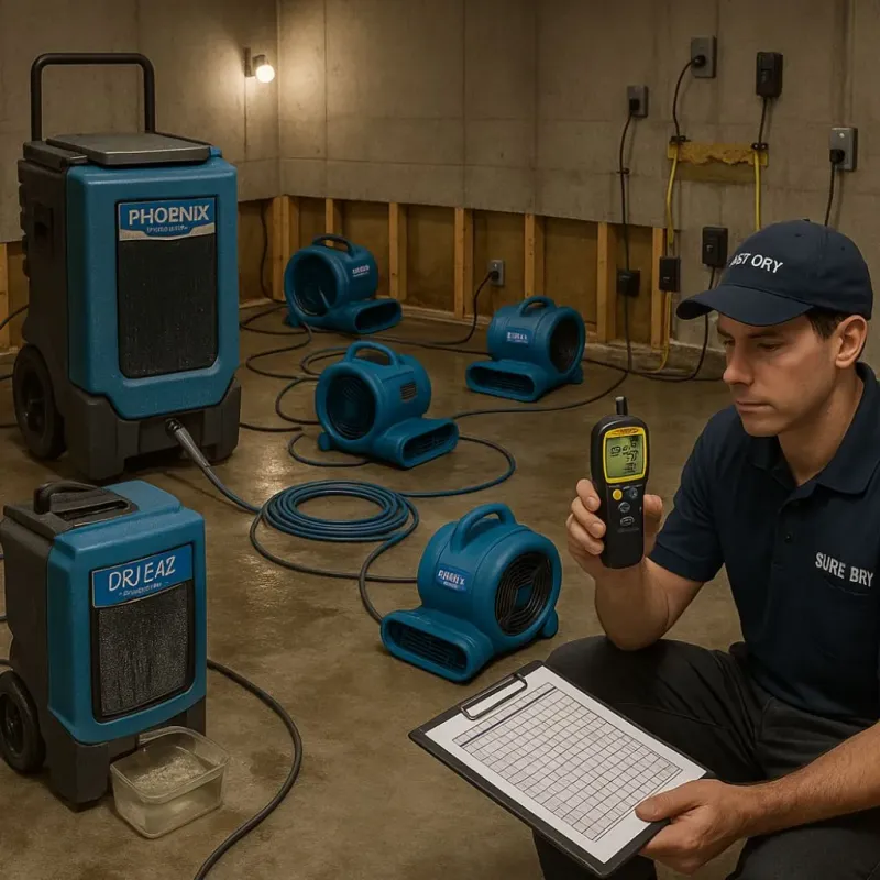 Structural Drying and Dehumidification process in Malverne, NY